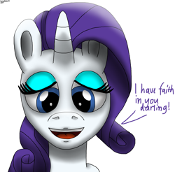 Size: 2801x2752 | Tagged: safe, artist:darkyboode32, derpibooru import, rarity, pony, unicorn, cute, darling, eyeshadow, female, looking at you, makeup, mare, message, open mouth, raribetes, simple background, smiling, smiling at you, solo, talking to viewer, white background