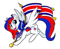 Size: 1280x1057 | Tagged: safe, artist:lasserland, derpibooru import, pegasus, pony, bandana, costa rica, female, flag, nation ponies, open mouth, ponified