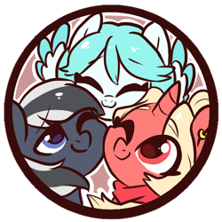 Size: 512x512 | Tagged: safe, derpibooru import, oc, oc:huolinghuan, oc:liusu, oc:yokuro, earth pony, pegasus, pony, unicorn, china, mascot, tianfu bronycon