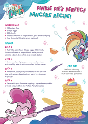 Size: 2480x3508 | Tagged: safe, derpibooru import, pinkie pie, rainbow dash, earth pony, pegasus, pony, my little pony: pony life, activity sheet, food, my little pony logo, official, pan, pancakes, recipe, text