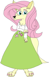 Size: 2088x3264 | Tagged: safe, artist:hubfanlover678, derpibooru import, fluttershy, anthro, digitigrade anthro, wolf, equestria girls, simple background, solo, species swap, white background, wolfified