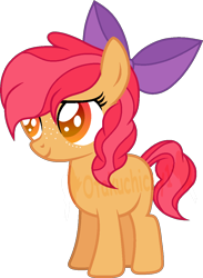 Size: 836x1139 | Tagged: safe, artist:otakuchicky1, derpibooru import, oc, oc:sweet tango, earth pony, pony, female, filly, offspring, parent:apple bloom, parent:tender taps, parents:tenderbloom, simple background, solo, transparent background, watermark