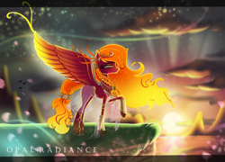 Size: 1620x1165 | Tagged: safe, artist:melanyoprisdraws, derpibooru import, philomena, pegasus, pony, braid, cliff, fire, ponified, ponified pony pets, species swap, squint, water