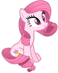 Size: 1546x1942 | Tagged: safe, artist:guruyunus17, derpibooru import, oc, oc only, oc:annisa trihapsari, earth pony, pony, base used, earth pony oc, female, mare, not rarity, pink body, pink hair, simple background, smiling, solo, transparent background, vector