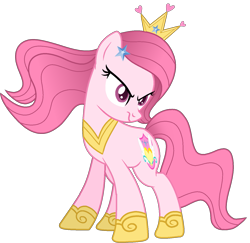 Size: 1401x1360 | Tagged: safe, artist:guruyunus17, derpibooru import, oc, oc only, oc:annisa trihapsari, earth pony, pony, series:the return of annisa, angry, base used, earth pony oc, female, hair, hairstyle, mare, pink body, pink hair, princess, royal guard, simple background, solo, transparent background, unamused, vector
