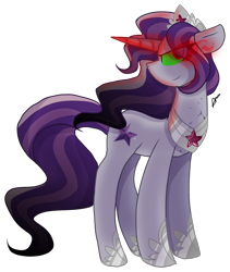 Size: 1216x1438 | Tagged: safe, artist:gallantserver, derpibooru import, oc, oc:saccharine, pony, unicorn, dark magic, female, magic, mare, parent:aria blaze, simple background, solo, transparent background