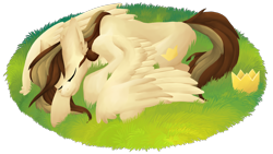 Size: 3326x1879 | Tagged: safe, artist:skyblazeart, derpibooru import, oc, oc:prince whateverer, pegasus, pony, crown, digital art, eyes closed, full body, grass, jewelry, male, regalia, request, simple background, sleeping, solo, transparent background, wings