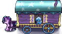 Size: 125x69 | Tagged: safe, artist:vultraz, starlight glimmer, trixie, pony, unicorn, /mlp/, drawthread, duo, female, mare, picture for breezies, simple background, stardew valley, transparent background, trixie's wagon