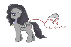 Size: 1772x1181 | Tagged: safe, artist:shacy's pagelings, derpibooru import, oc, oc only, oc:dim gray, pegasus, pony, emotional, facing away, jewelry, necklace, sad pony, simple background, solo, transparent background