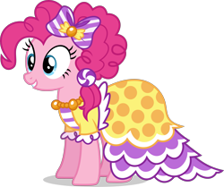 Size: 4191x3500 | Tagged: safe, artist:ambassad0r, derpibooru import, pinkie pie, earth pony, pony, clothes, dress, female, gala dress, mare, simple background, solo, transparent background, vector