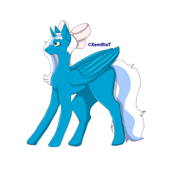 Size: 1280x1280 | Tagged: source needed, useless source url, safe, alternate version, artist:xemriot, derpibooru import, oc, oc only, oc:fleurbelle, alicorn, pony, alicorn oc, bow, female, hair bow, horn, mare, simple background, solo, transparent background, wings