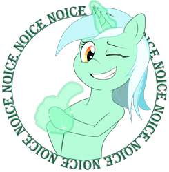 Size: 14247x14565 | Tagged: safe, artist:faeth, derpibooru import, lyra heartstrings, pony, unicorn, female, hand, looking at you, magic, magic hands, mare, noice, one eye closed, simple background, text, that pony sure does love hands, thumbs up, transparent background, wink, winking at you