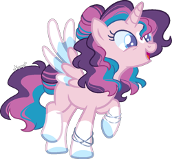 Size: 963x895 | Tagged: safe, artist:kurosawakuro, derpibooru import, alicorn, pony, female, mare, parents:shininglestia, simple background, solo, transparent background, two toned wings, wings