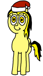 Size: 800x1400 | Tagged: safe, artist:anonymous, oc, oc only, oc:leslie fair, earth pony, pony, /mlpol/, anarcho-capitalism, christmas, female, golden eyes, hat, holiday, looking at you, santa hat, simple background, solo, transparent background