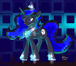 Size: 2400x2067 | Tagged: safe, artist:dilarus, ponerpics import, oc, oc only, oc:8-bit, alicorn, pony, alicorn oc, alicornified, deleted from derpibooru, race swap, rule 63, solo