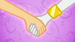 Size: 1920x1080 | Tagged: safe, derpibooru import, screencap, applejack, rarity, better together, equestria girls, rollercoaster of friendship, bracelet, duo, duo female, female, holding hands, jewelry, shipping fuel, transformation