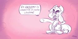 Size: 4000x2000 | Tagged: safe, artist:dilarus, ponerpics import, applejack, deleted from derpibooru, meet-the-pones, solo, vulgar