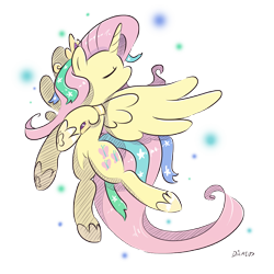 Size: 4000x4000 | Tagged: safe, artist:dilarus, ponerpics import, fluttershy, alicorn, pony, alicornified, cosplay, costume, deleted from derpibooru, fluttercorn, race swap, shylestia, solo
