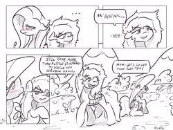 Size: 4000x3000 | Tagged: safe, artist:dilarus, ponerpics import, fluttershy, rainbow dash, comic:the best of intentions, black and white, comic, deleted from derpibooru, grayscale, monochrome