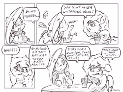 Size: 4000x3000 | Tagged: safe, artist:dilarus, ponerpics import, fluttershy, rainbow dash, comic:the best of intentions, black and white, comic, deleted from derpibooru, grayscale, monochrome