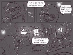 Size: 4000x3000 | Tagged: safe, artist:dilarus, ponerpics import, rainbow dash, comic:the best of intentions, comic, deleted from derpibooru, fluttershy's cottage, grayscale, monochrome, solo