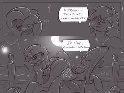 Size: 4000x3000 | Tagged: safe, artist:dilarus, ponerpics import, fluttershy, rainbow dash, comic:the best of intentions, comic, deleted from derpibooru, grayscale, monochrome