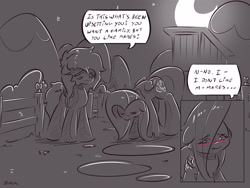 Size: 4000x3000 | Tagged: safe, artist:dilarus, ponerpics import, fluttershy, rainbow dash, comic:the best of intentions, comic, deleted from derpibooru, grayscale, monochrome