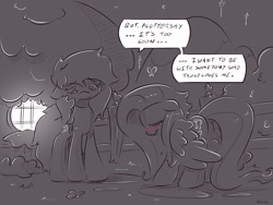 Size: 4000x3000 | Tagged: safe, artist:dilarus, ponerpics import, fluttershy, rainbow dash, comic:the best of intentions, comic, deleted from derpibooru, grayscale, monochrome