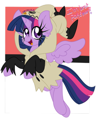 Size: 1280x1595 | Tagged: safe, artist:ladylullabystar, derpibooru import, twilight sparkle, twilight sparkle (alicorn), alicorn, pony, clothes, cosplay, costume, mimikyu, pokémon, solo