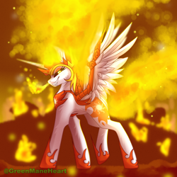 Size: 3000x3000 | Tagged: safe, artist:greenmaneheart, derpibooru import, daybreaker, alicorn, pony, high res, solo