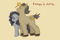 Size: 1772x1181 | Tagged: safe, derpibooru import, oc, oc:dim gray, oc:rough'n flash, pegasus, pony, unicorn