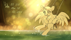 Size: 4000x2250 | Tagged: safe, derpibooru import, oc, alicorn, earth pony, pegasus, pony, unicorn, any gender, any race, any species, commission, female, male, swing, swinging, water, ych example, ych sketch, your character here