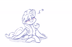Size: 4700x3112 | Tagged: safe, artist:dilarus, part of a set, ponerpics import, fluttershy, absurd resolution, blushing, cute, deleted from derpibooru, heart, implied flutterdash, offscreen character, shyabetes, solo