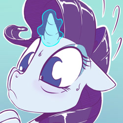 Size: 540x540 | Tagged: safe, artist:dilarus, ponerpics import, rarity, deleted from derpibooru, nope, reaction image, solo