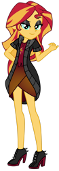 Size: 1024x2926 | Tagged: safe, artist:emeraldblast63, derpibooru import, sunset shimmer, equestria girls, clothes swap, human sunset, simple background, solo, transparent background