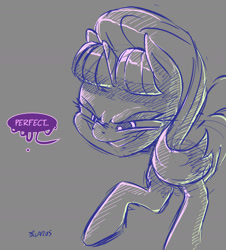 Size: 1280x1413 | Tagged: safe, artist:dilarus, ponerpics import, starlight glimmer, pony, unicorn, deleted from derpibooru, dialogue, sketch, solo