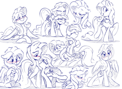 Size: 1608x1168 | Tagged: safe, artist:dilarus, edit, ponerpics import, fluttershy, rainbow dash, pegasus, pony, collage, cute, deleted from derpibooru, female, flutterdash, lesbian, mare, shipping