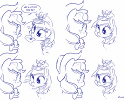 Size: 5000x4000 | Tagged: safe, artist:darkhooves, artist:dilarus, edit, ponerpics import, applejack, derpy hooves, pegasus, pony, chewing, comic, deleted from derpibooru, denied, eating, female, happy, letter, mailmare, mare, meme template, monochrome, mouth hold, mouthfull, signature, simple background, smiling, white background