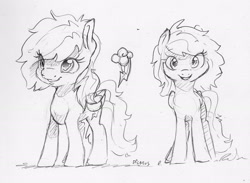 Size: 2066x1513 | Tagged: safe, artist:dilarus, ponerpics import, rainbow dash, pegasus, pony, alternate hairstyle, cute, cutie mark, dashabetes, deleted from derpibooru, female, mare, monochrome, simple background, sketch, smiling, solo, traditional art, white background