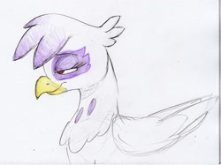 Size: 1996x1495 | Tagged: safe, artist:dilarus, ponerpics import, gilda, griffon, colored, deleted from derpibooru, simple background, smiling, traditional art, white background
