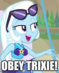 Size: 500x615 | Tagged: safe, derpibooru import, trixie, better together, equestria girls, forgotten friendship, caption, image macro, imgflip, meme, text, trixie yells at everything