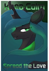 Size: 2442x3500 | Tagged: safe, artist:therealf1rebird, derpibooru import, queen chrysalis, changeling, changeling queen, female, horn, keep calm, looking at you, mare, solo