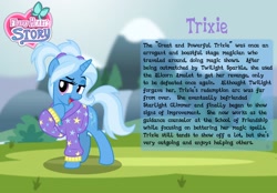 Size: 3014x2102 | Tagged: safe, artist:aleximusprime, derpibooru import, trixie, unicorn, flurry heart's story, alternate hairstyle, babysitter trixie, clothes, glasses, hoodie, open mouth