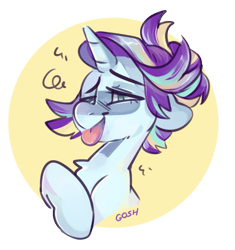 Size: 685x729 | Tagged: safe, artist:goshhhh, derpibooru import, oc, oc only, pony, unicorn, bust, solo, tongue, tongue out