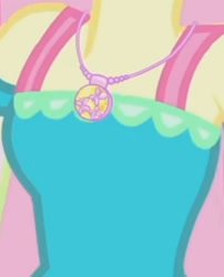 Size: 1920x2382 | Tagged: safe, derpibooru import, screencap, fluttershy, better together, equestria girls, so much more to me, boobshot, breasts, cropped, geode of fauna, magical geodes