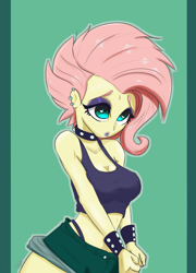 Size: 1049x1461 | Tagged: safe, artist:inkypuso, derpibooru import, fluttershy, equestria girls, equestria girls series, the road less scheduled, the road less scheduled: fluttershy, spoiler:eqg series (season 2), breasts, cleavage, clothes, flutterpunk, hootershy, panties, thong, underwear