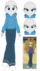 Size: 1490x2648 | Tagged: safe, artist:amgiwolf, derpibooru import, adagio dazzle, equestria girls, rainbow rocks, bald, base, bust, clothes, evil grin, eyelashes, female, grin, hoodie, pants, screencap reference, shoes, simple background, smiling, smirk, transparent background