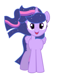 Size: 1200x1358 | Tagged: safe, artist:crimsoncow, derpibooru import, twilight sparkle, twilight sparkle (alicorn), alicorn, pony, flowing mane, looking at you, simple background, smiling, transparent background, vector