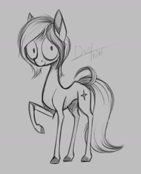 Size: 1024x1267 | Tagged: safe, artist:dusthiel, derpibooru import, oc, oc only, pony, monochrome, solo, style emulation, tim burton