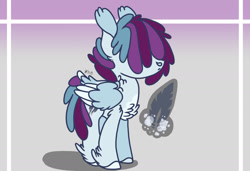 Size: 2388x1638 | Tagged: safe, artist:caramelbolt24, derpibooru import, oc, oc only, oc:dusty feathers, pegasus, pony, chest fluff, ear fluff, ears, hoof fluff, magical lesbian spawn, male, offspring, parent:fluttershy, parent:twilight sparkle, parents:twishy, pegasus oc, solo, stallion, two toned wings, wings